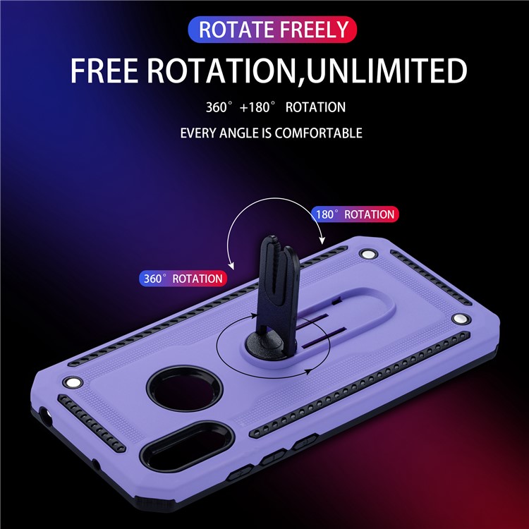 La Coque De Valise PC + TPU De Sortie D'air Pour Huawei Y6 (2019, Avec Capteur D'empreinte Digitale) / Prime Y6 (2019) - Violet-3