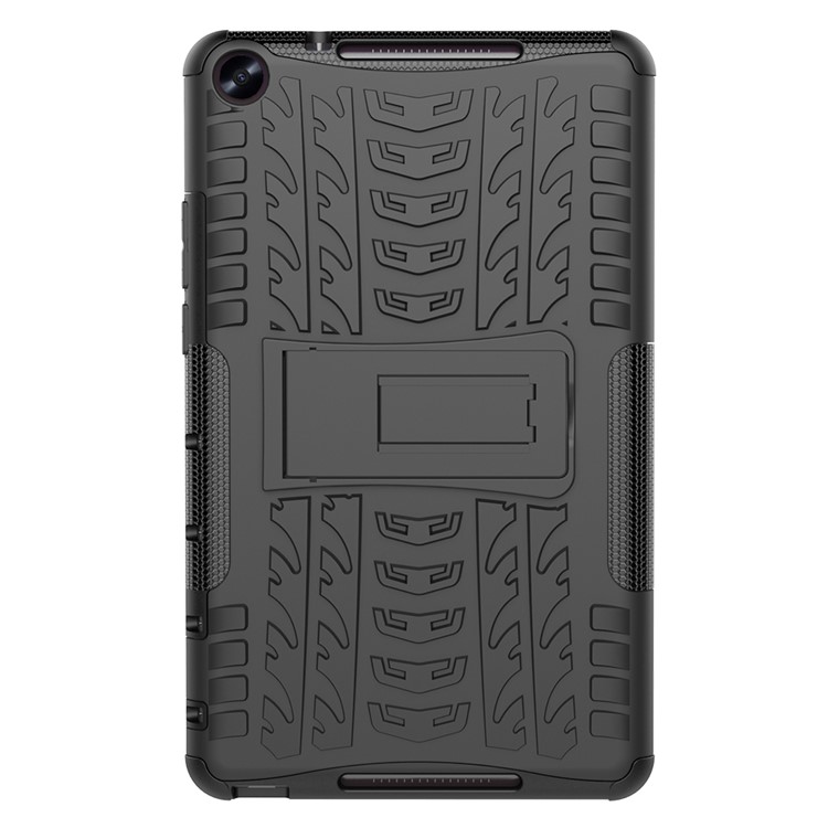 Cool Tyre Pattern PC + TPU Tablet Shell with Kickstand for Huawei MediaPad M5 Lite 8 - Black-3