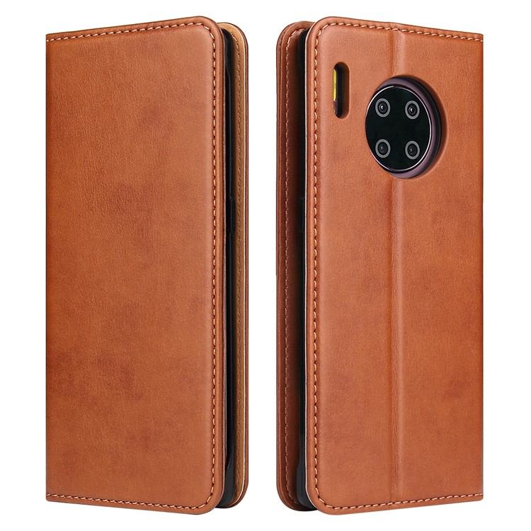 PU Leather Wallet Stand Phone Cover Case for Huawei Mate 30 - Brown-1