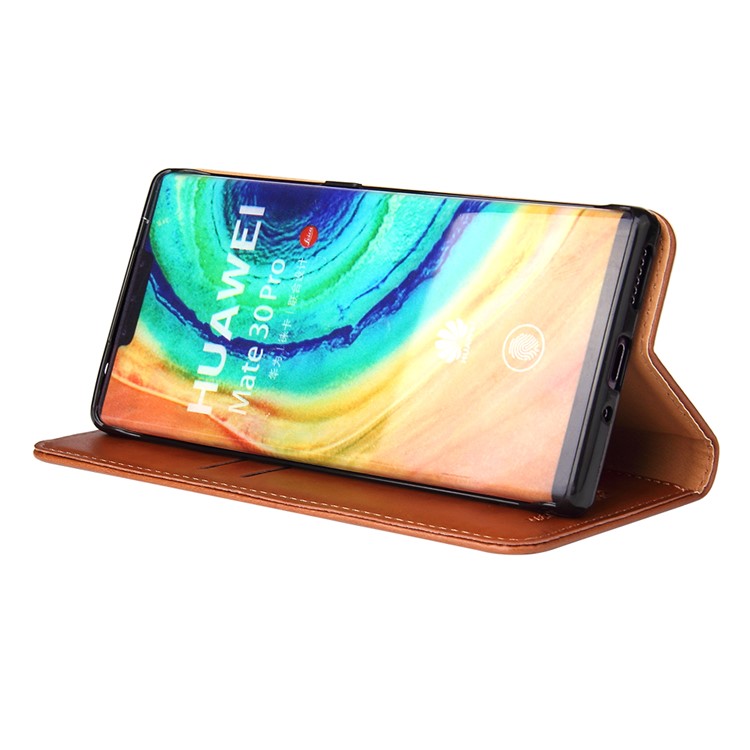 PU Leather Wallet Stand Phone Cover Case for Huawei Mate 30 - Brown-3