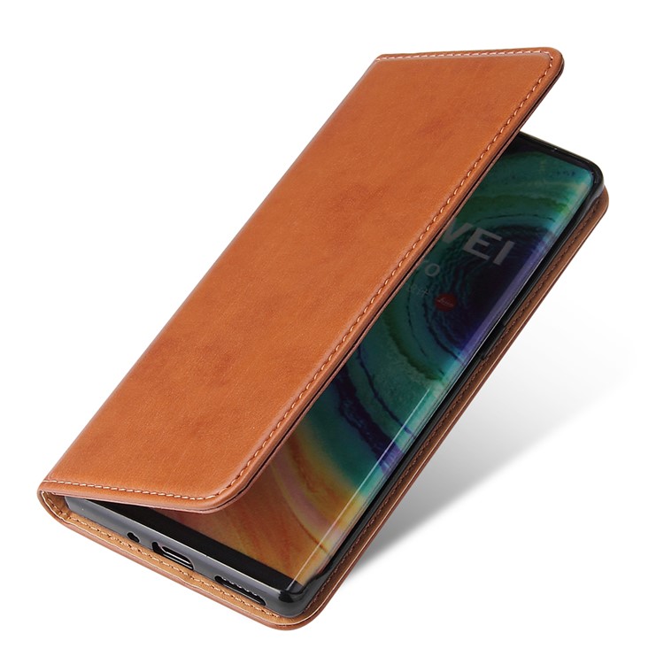 PU Leather Wallet Stand Phone Cover Case for Huawei Mate 30 - Brown-5