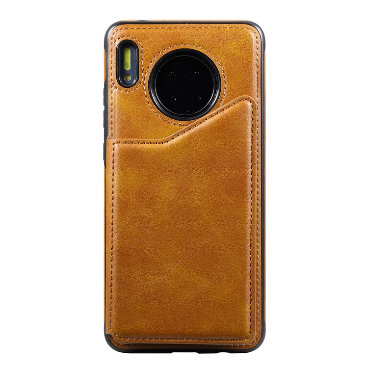 PU Leather Coated TPU Cover Phone Case with Card Slots for Huawei Mate 30 Pro - Brown-11