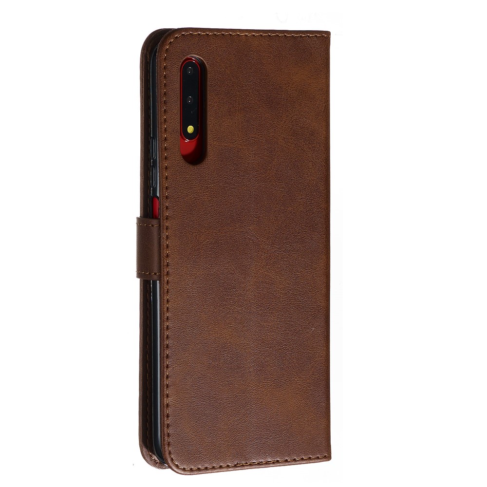 Couverture de Téléphone en Cuir Flip en Cuir Pour le Portefeuille de Poche à Glissière Pour Huawei Honor 9x Pro / Honor 9X (pour la Chine) - Brun