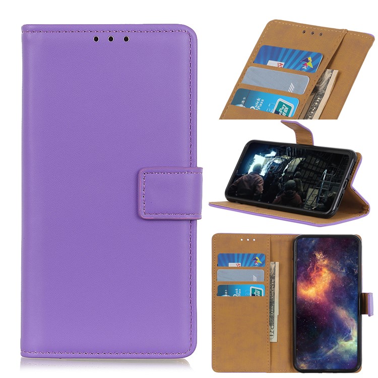 Wallet Leather Stand Phone Cover for Huawei Honor V30/V30 5G - Purple-1