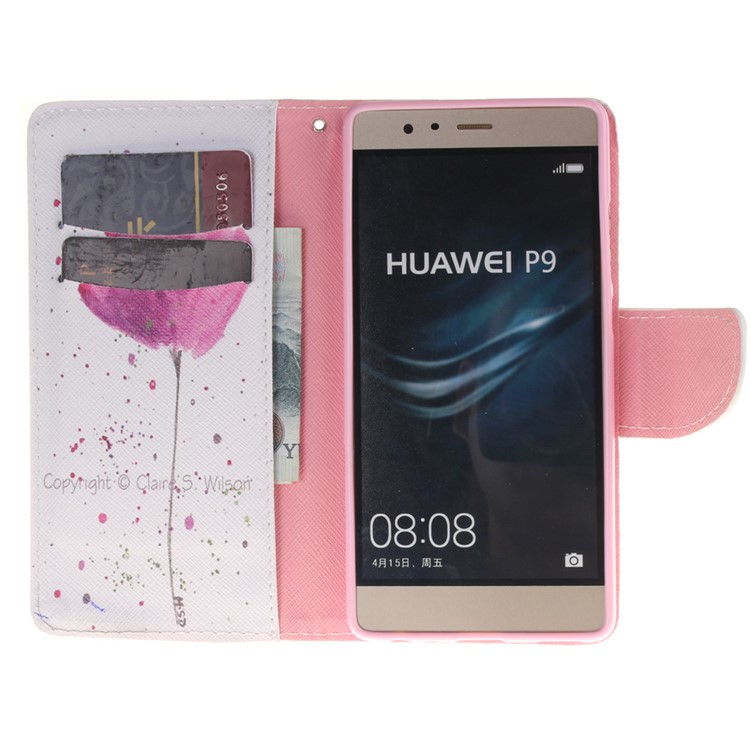 For Huawei P9 Wallet Leather Cover - Pretty Floral-8