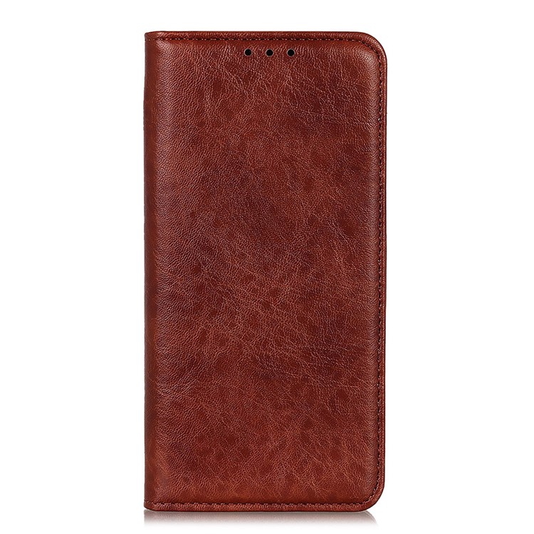 Caso Textura Dividida Cartera De Cuero De Caballo Loco De Auto-absorción Para V30 Honor De Huawei Pro 5G / Pro V30 - Marrón-2
