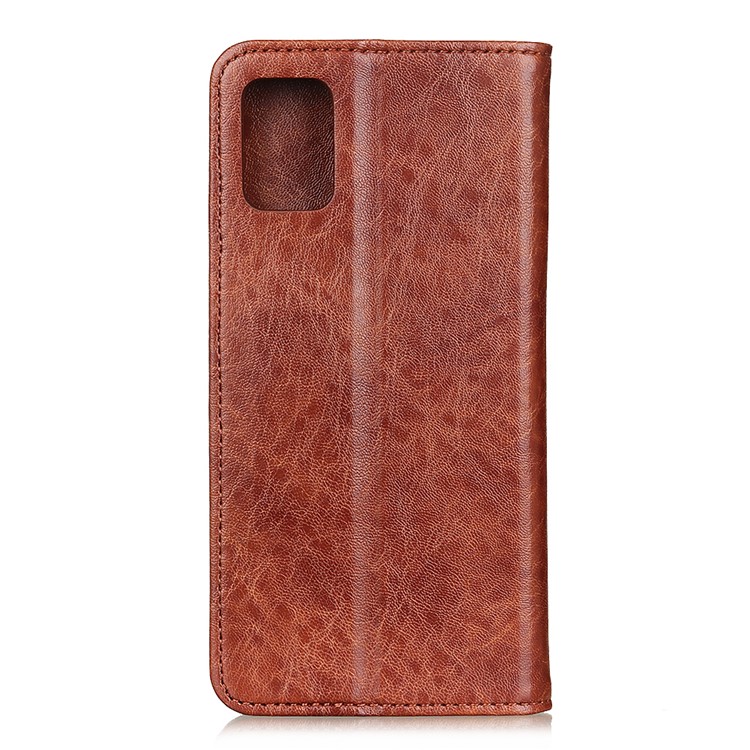 Caso Textura Dividida Cartera De Cuero De Caballo Loco De Auto-absorción Para V30 Honor De Huawei Pro 5G / Pro V30 - Marrón-3