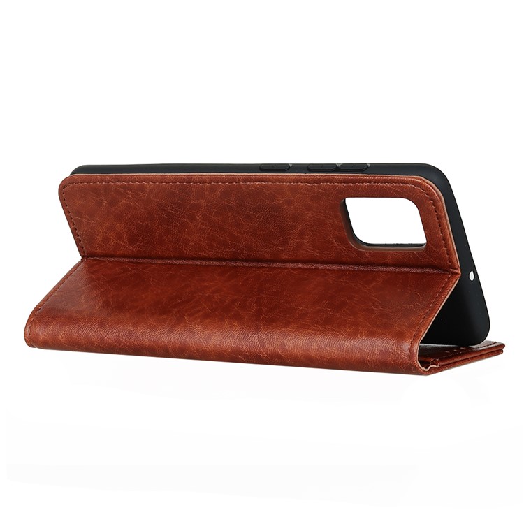Caso Textura Dividida Cartera De Cuero De Caballo Loco De Auto-absorción Para V30 Honor De Huawei Pro 5G / Pro V30 - Marrón-4