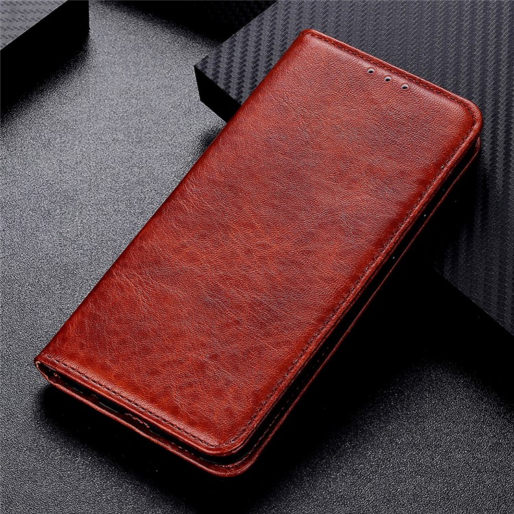 Caso Textura Dividida Cartera De Cuero De Caballo Loco De Auto-absorción Para V30 Honor De Huawei Pro 5G / Pro V30 - Marrón-9