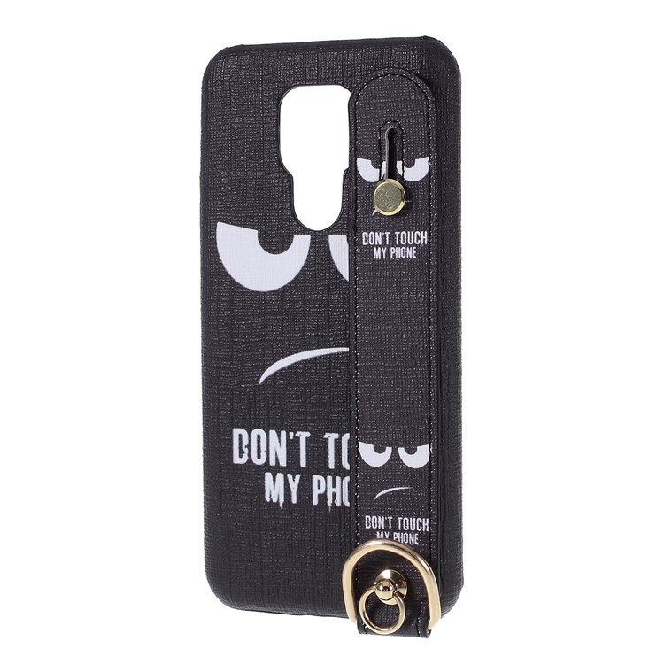 Patterned Hand Strap Stand Protective PC Cell Phone Case for Huawei Mate 30 Lite/nova 5i Pro - Don't Touch My Phone-2