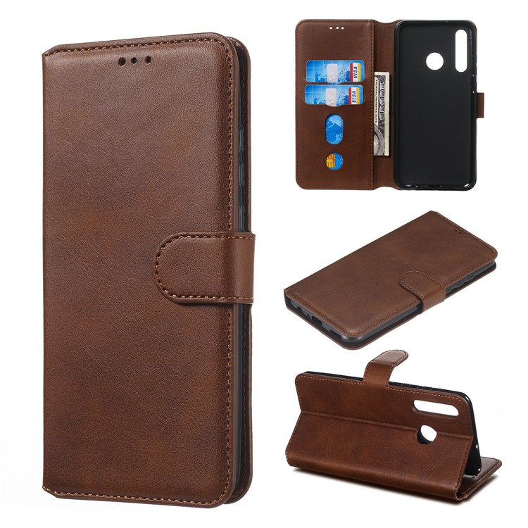Leather Wallet Stand Phone Case for Huawei P Smart Plus 2019/Enjoy 9s/Honor 10i/Honor 20i - Brown