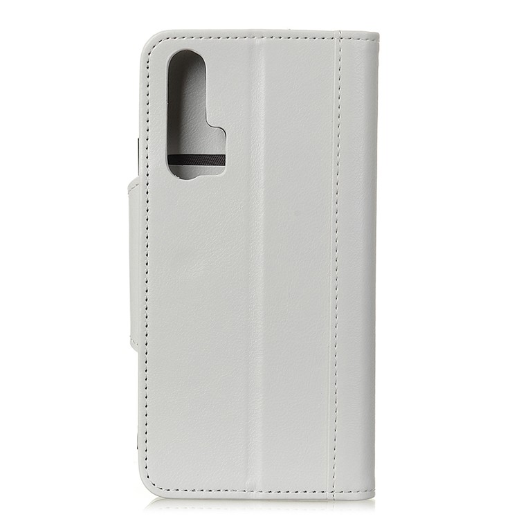 Textured PU Leather Wallet Phone Case with Stand for Huawei nova 6 5G Version - White-3