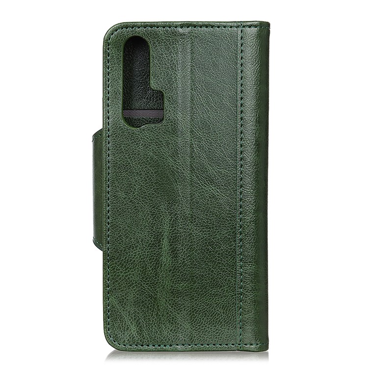 Textured PU Leather Wallet Phone Case with Stand for Huawei nova 6 5G Version - Green-3