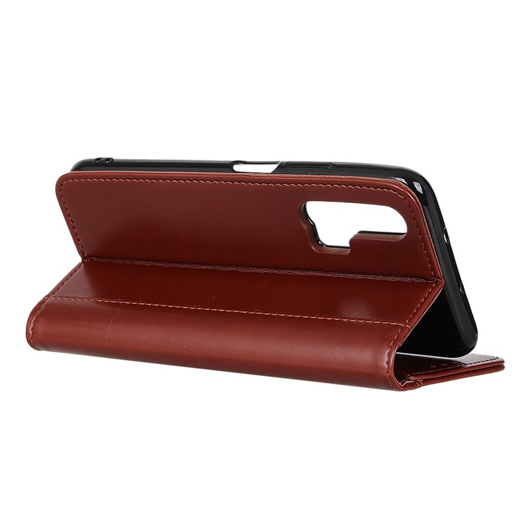 Auto-absorbed Split Leather Wallet Stand Case for Huawei nova 6 5G Version - Brown-4