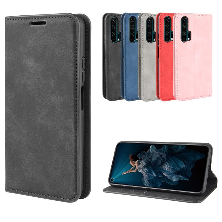 Leather Stand Case with Card Slots for Huawei Honor 20 Pro - Black-12