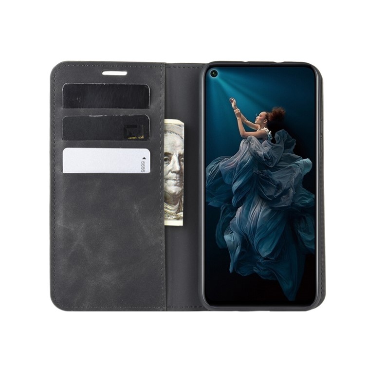 Leather Stand Case with Card Slots for Huawei Honor 20 Pro - Black-5