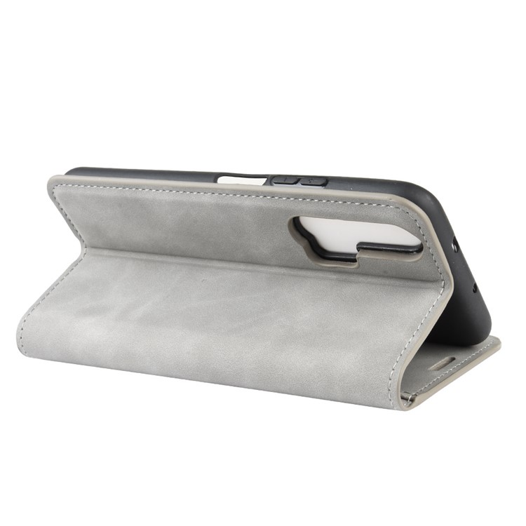 Leather Stand Case with Card Slots for Huawei Honor 20 Pro - Grey-5