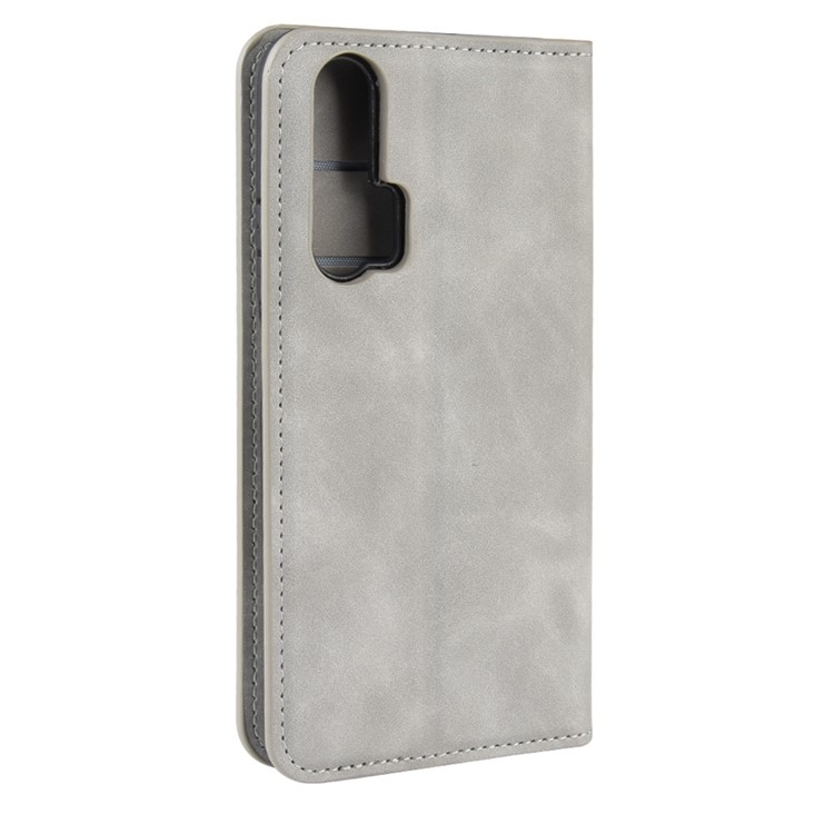 Leather Stand Case with Card Slots for Huawei Honor 20 Pro - Grey-6