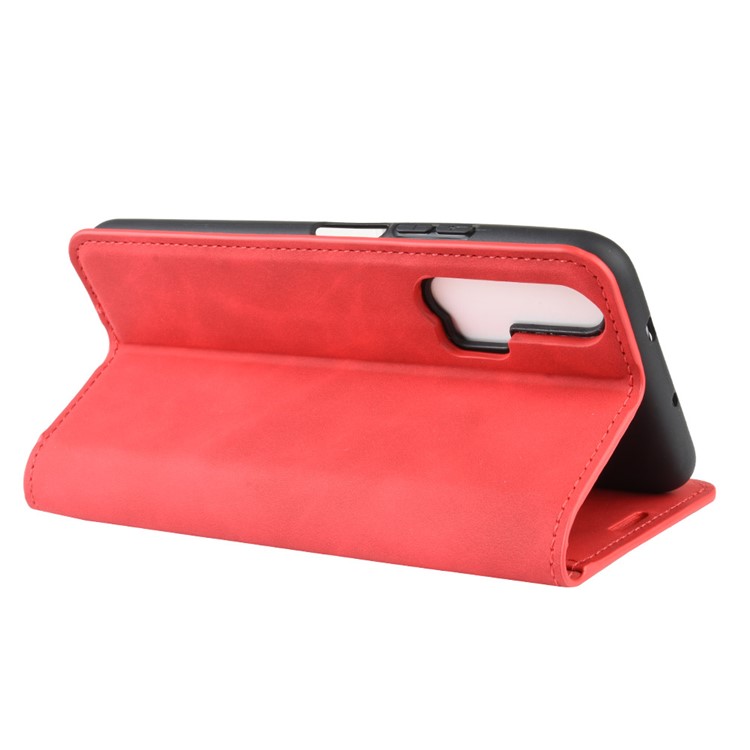 Leather Stand Case with Card Slots for Huawei Honor 20 Pro - Red-5