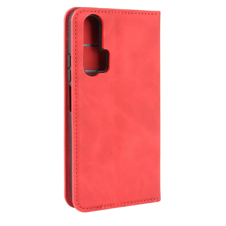Leather Stand Case with Card Slots for Huawei Honor 20 Pro - Red-6