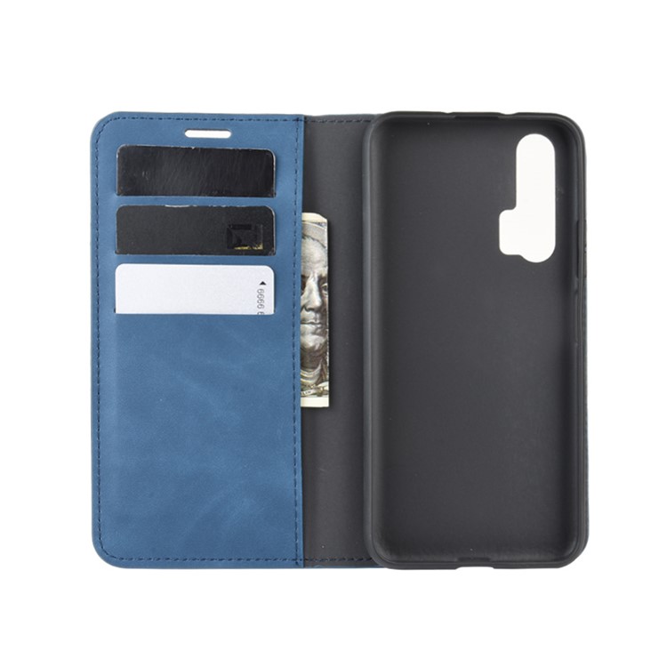 Leather Stand Case with Card Slots for Huawei Honor 20 Pro - Blue-3