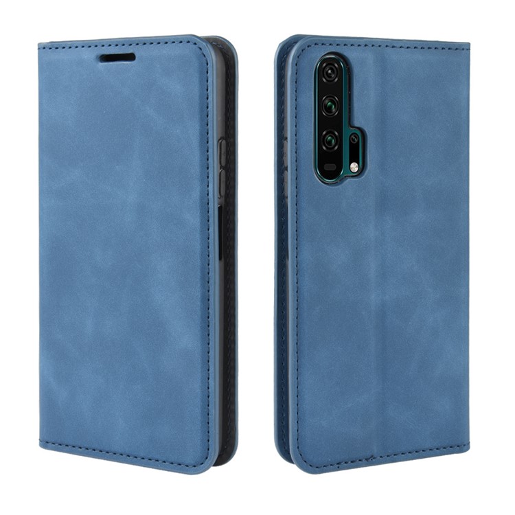 Leather Stand Case with Card Slots for Huawei Honor 20 Pro - Blue-7