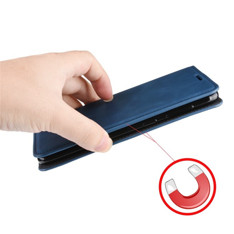 Leather Stand Case with Card Slots for Huawei Honor 20 Pro - Blue-8