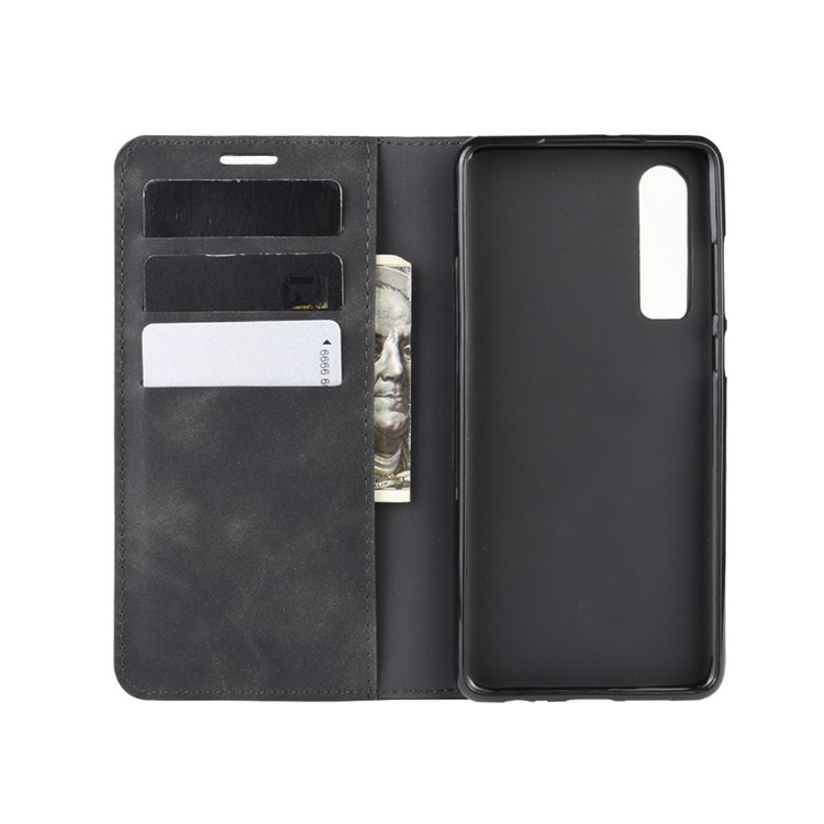 Cuir PU Stand De Portefeuille Pour P30 Huawei - Noir-3