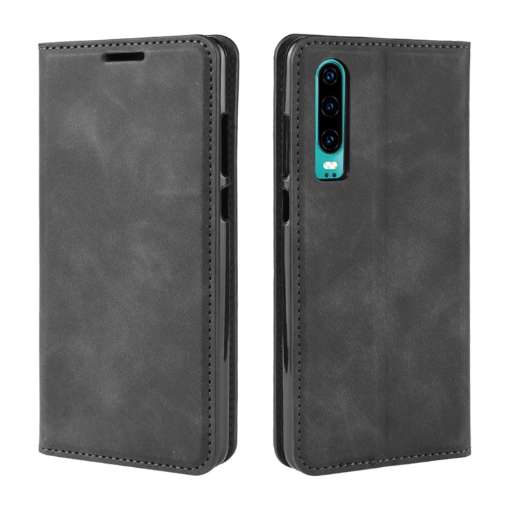 Cuir PU Stand De Portefeuille Pour P30 Huawei - Noir-7