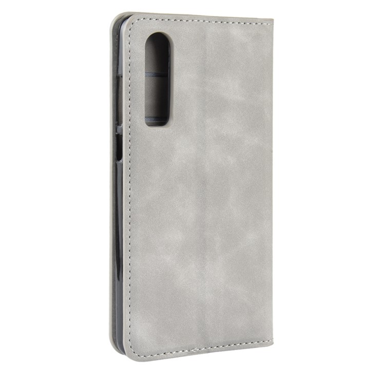 PU Leather Wallet Stand Case for Huawei P30 - Grey-6