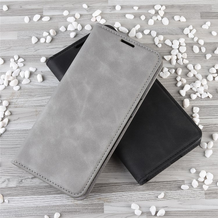 PU Leather Wallet Stand Case for Huawei P30 - Grey-9