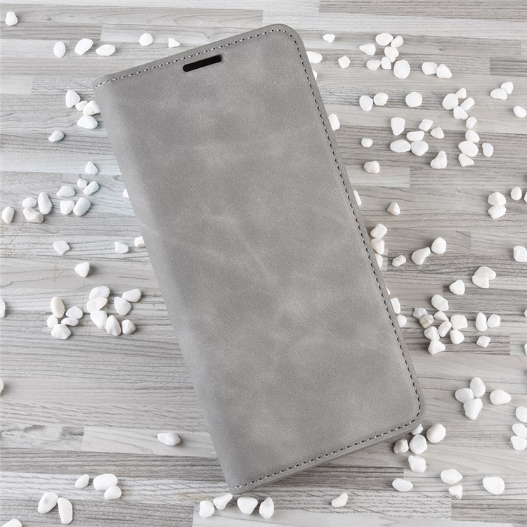 PU Leather Wallet Stand Case for Huawei P30 - Grey-10