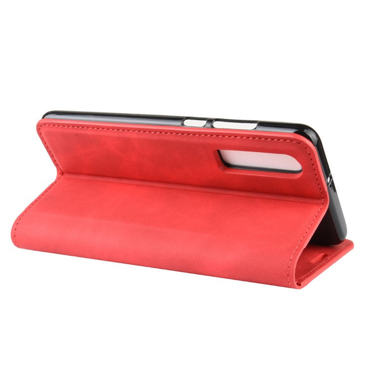 PU Leather Wallet Stand Case for Huawei P30 - Red-5