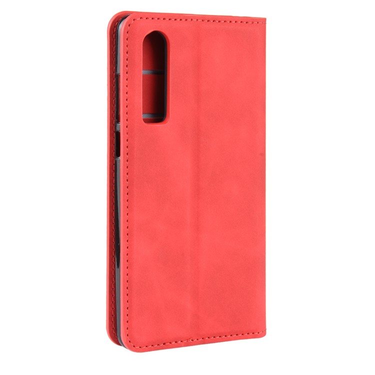 PU Leather Wallet Stand Case for Huawei P30 - Red-6