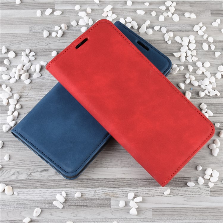 PU Leather Wallet Stand Case for Huawei P30 - Red-8