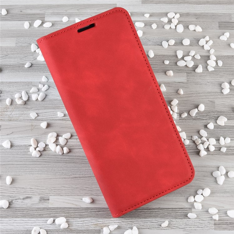 PU Leather Wallet Stand Case for Huawei P30 - Red-9