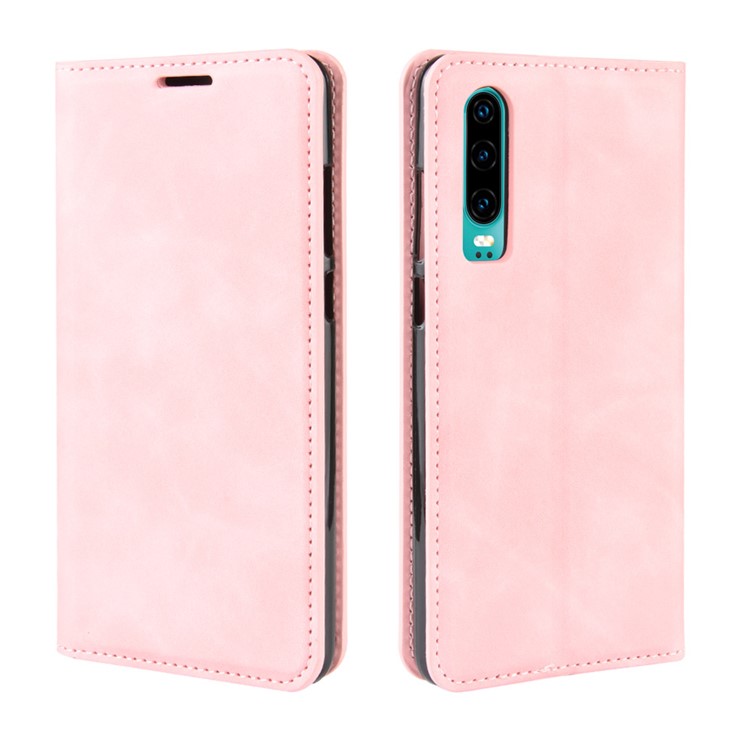 PU Leather Wallet Stand Case for Huawei P30 - Pink-7