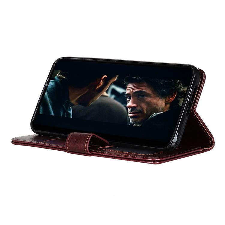 Crazy Horse Leather Wallet Case for Huawei Honor View 30 Pro 5G/View 30 5G - Brown-3