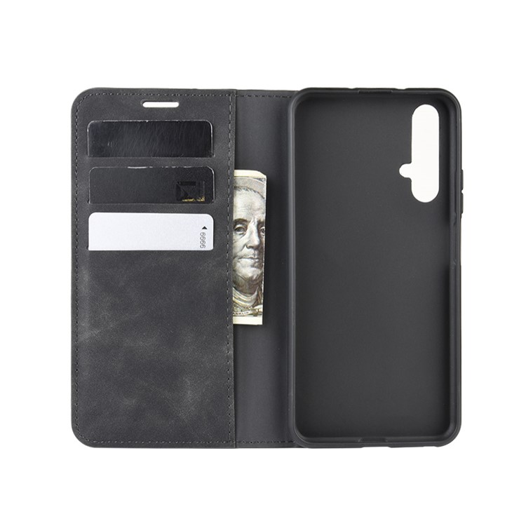 Wallet Leather Stand Case for Huawei Honor 20 / nova 5T - Black-3