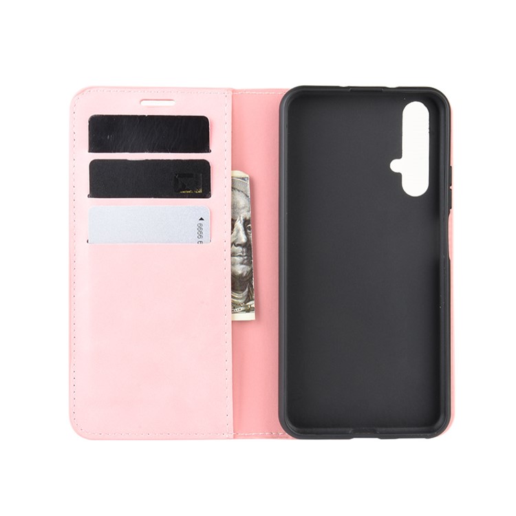 Wallet Leather Stand Case for Huawei Honor 20 / nova 5T - Pink-3