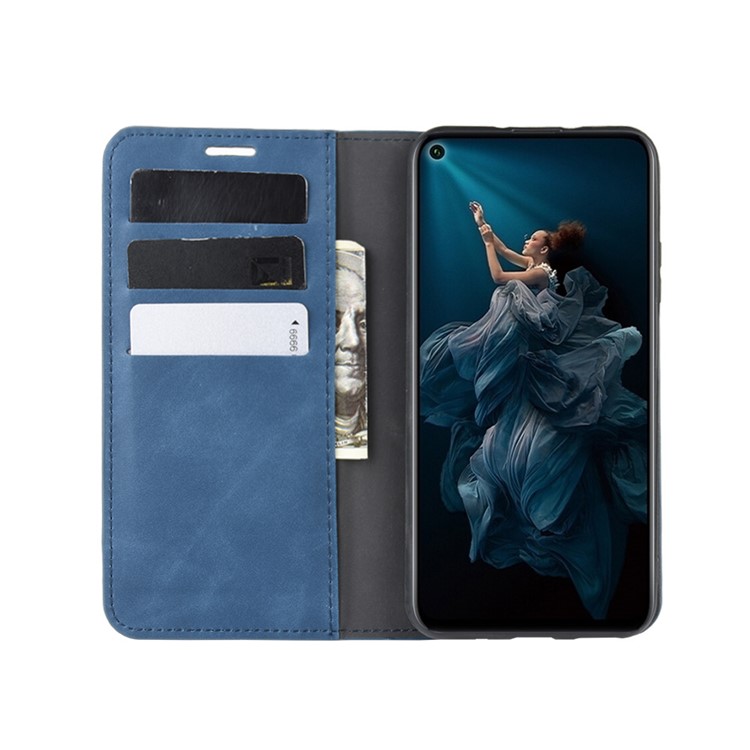 Wallet Leather Stand Case for Huawei Honor 20 / nova 5T - Blue-4