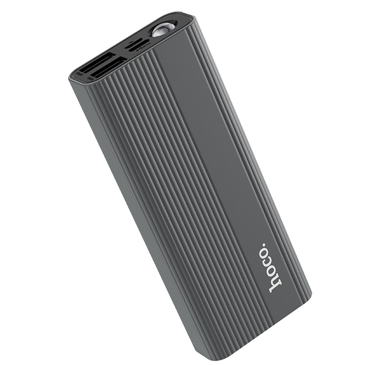 

HOCO J54-10000 Dual USB Ports Mobile Power Bank with Flashlight Function - Grey, iPhone 11 Pro 5.8 inch