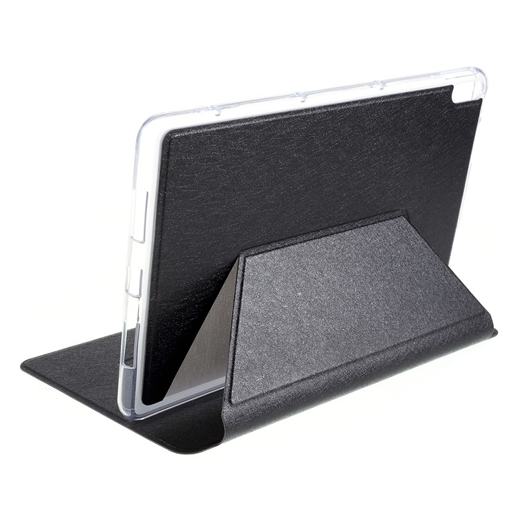 Silk Texture Leather Tri-fold Stand Tablet Cover for Huawei MatePad Pro - Black-8