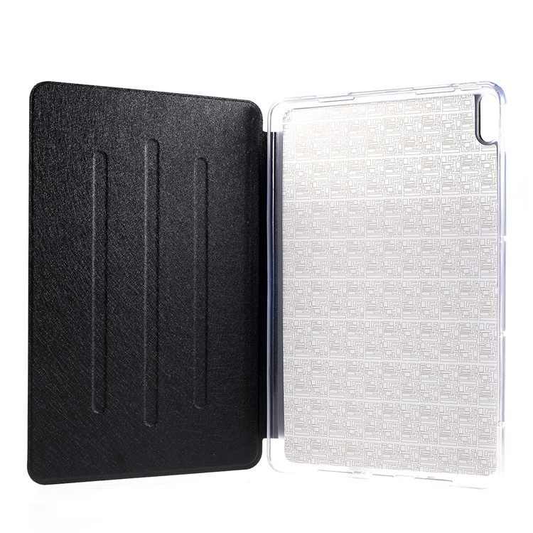 Silk Texture Leather Tri-fold Stand Tablet Cover for Huawei MatePad Pro - Black-9