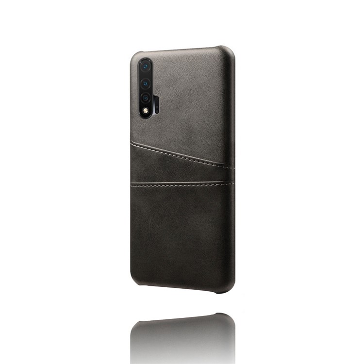 KSQ PU Leather Coated PC Cover with Double Card Slots for Huawei nova 6 - Black-6