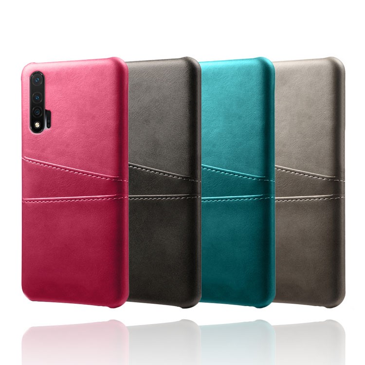 KSQ PU Leather Coated PC Cover with Double Card Slots for Huawei nova 6 - Black-7