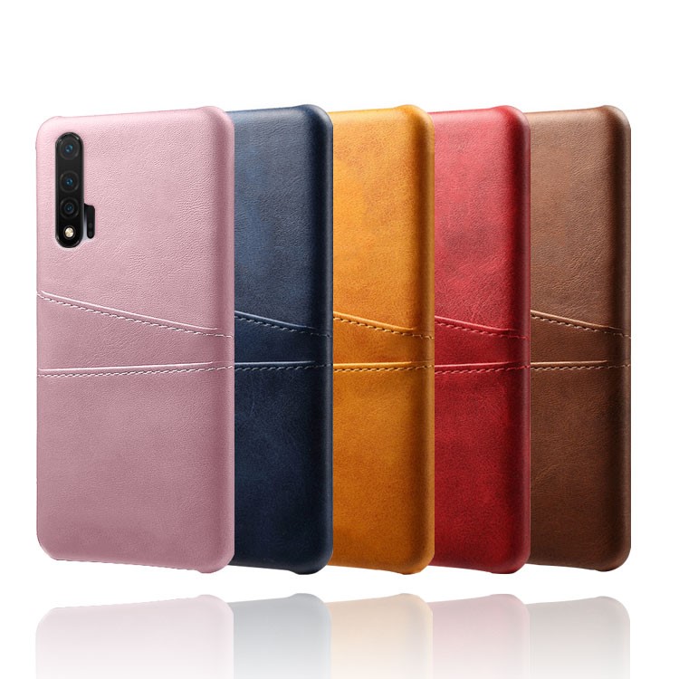 KSQ PU Leather Coated PC Cover with Double Card Slots for Huawei nova 6 - Black-8