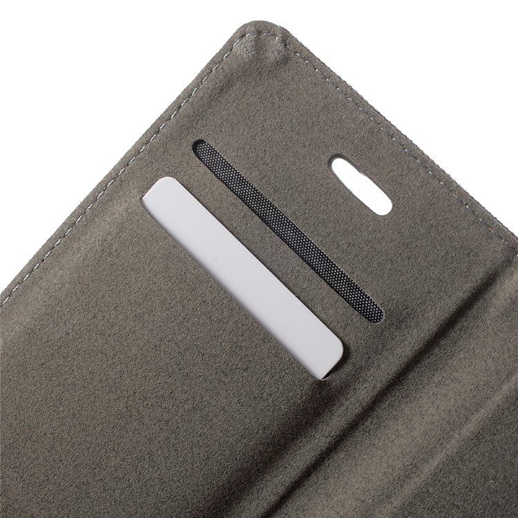 For Huawei P9 Jeans Cloth Leather Case Stand Card Holder - Black-6