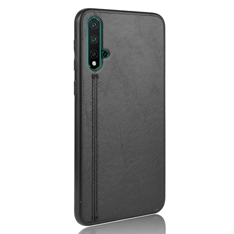 Leather Coated PC + TPU Hybrid Phone Case for Huawei Nova 5 Pro / Nova 5 - Black-4