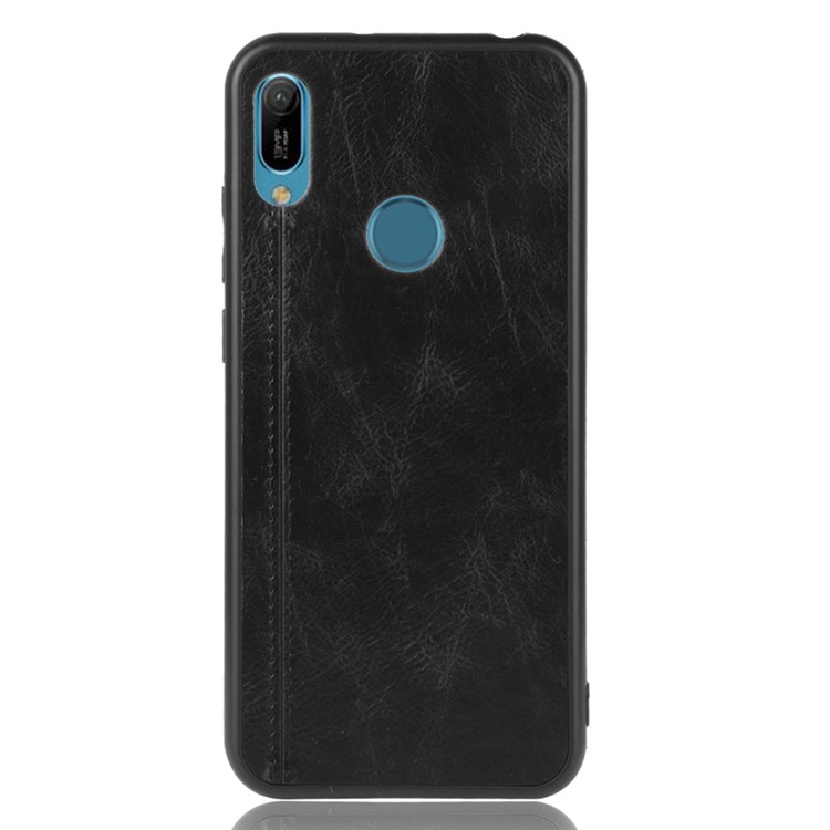 Cuir Enduit PC + TPU Couvrant Pour Huawei Y6 Pro (2019) / Y6 (2019, Avec Capteur D'empreinte Digitale) / Premier Y6 (2019) - Noir-3
